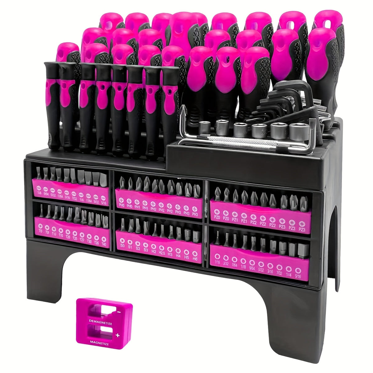 118pcs magnetic screwdriver set plastic rack magnetic tool