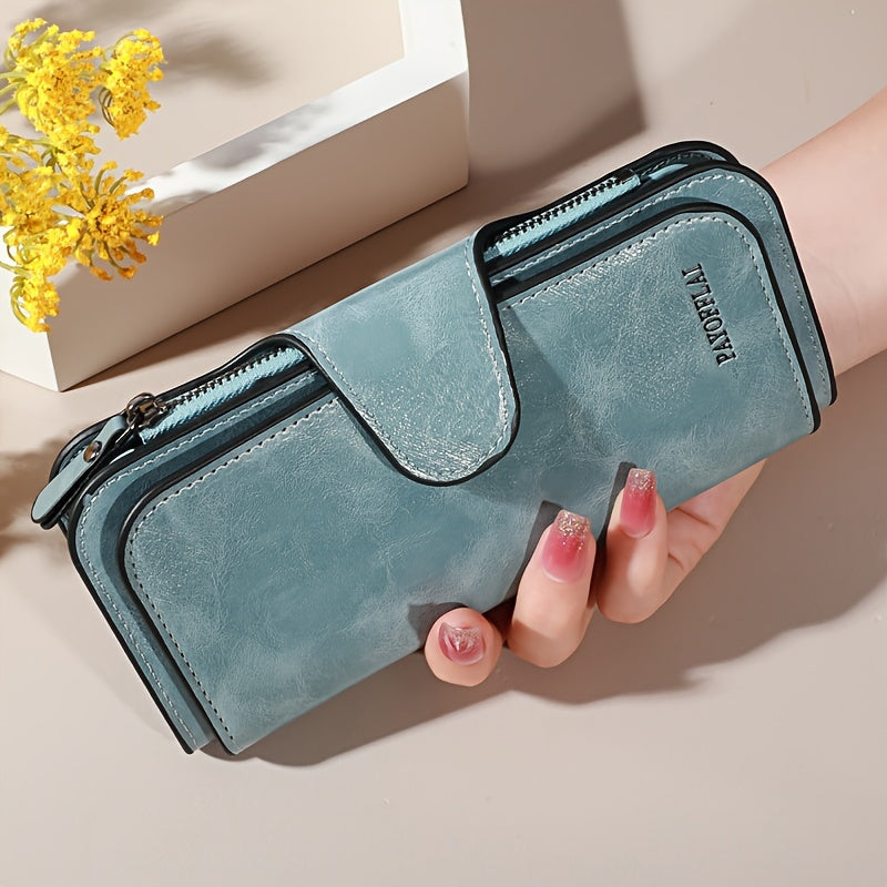 vintage wallet multiple zippered compartments credit card