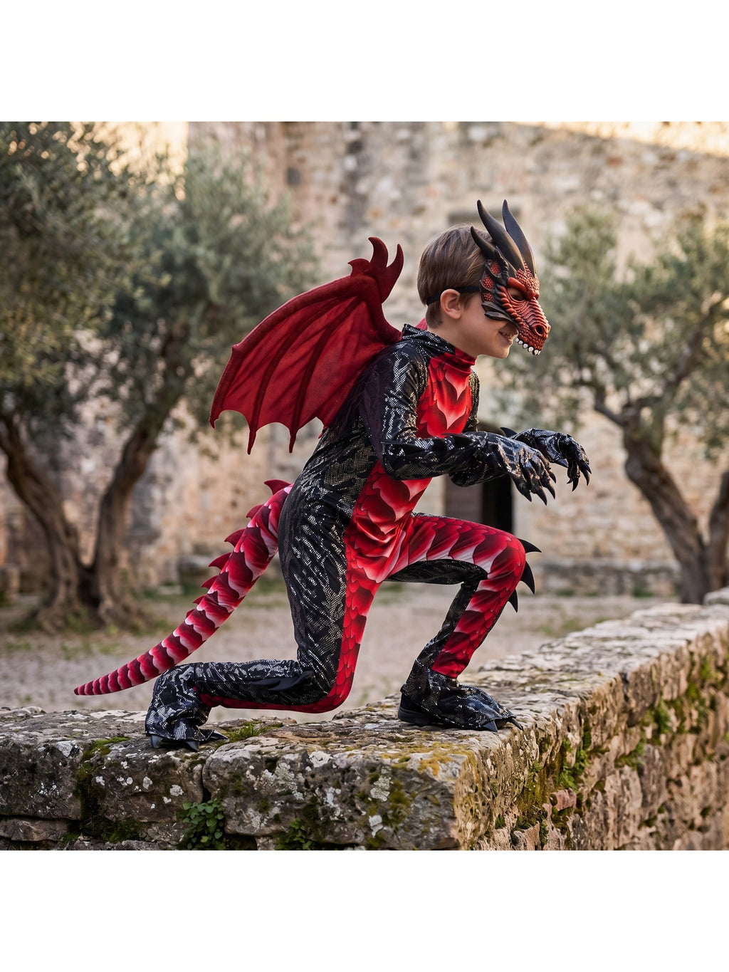 halloween kid dragon costume boys dragon wings tail