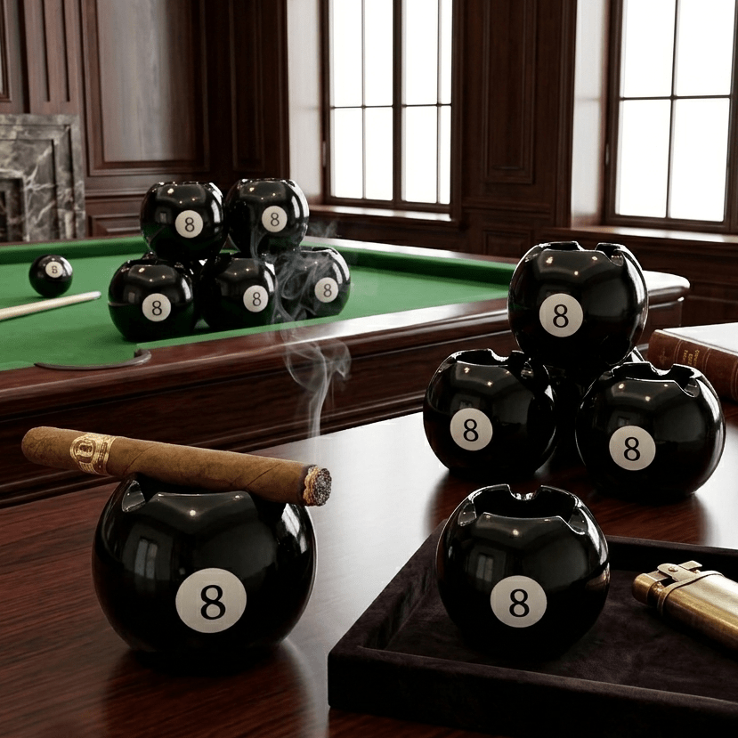 8 ball ashtray cool billiards   round