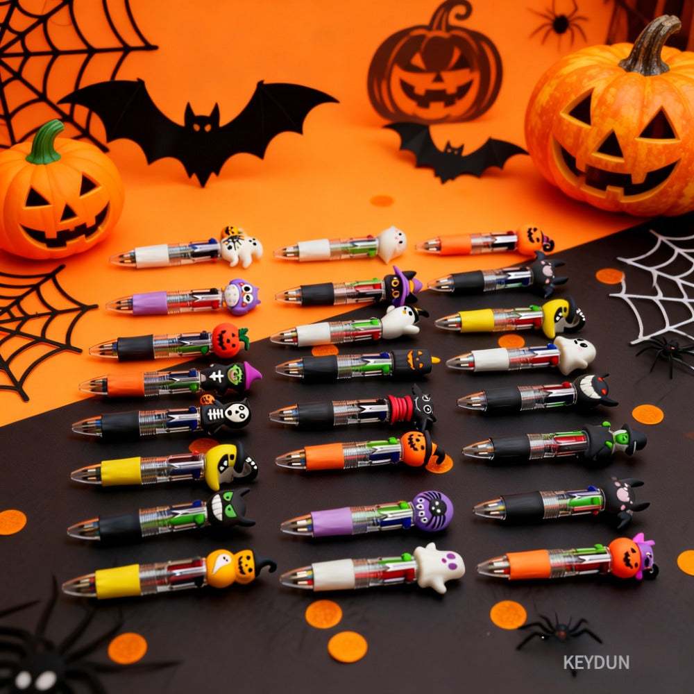 14pcs random color halloween cartoon mini 4 in 1 pens ideal