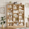 fultru triple wide bookshelf 6 tier large bookshelf bookcase