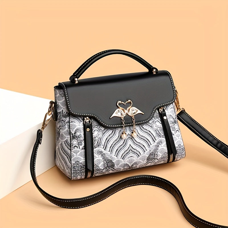 weidola wo retro rhombus geometric handbag adjustable