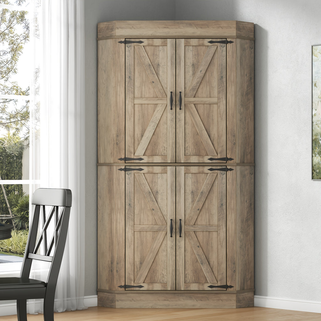 71 farmhouse kitchen pantry cabinet doors shelves tall