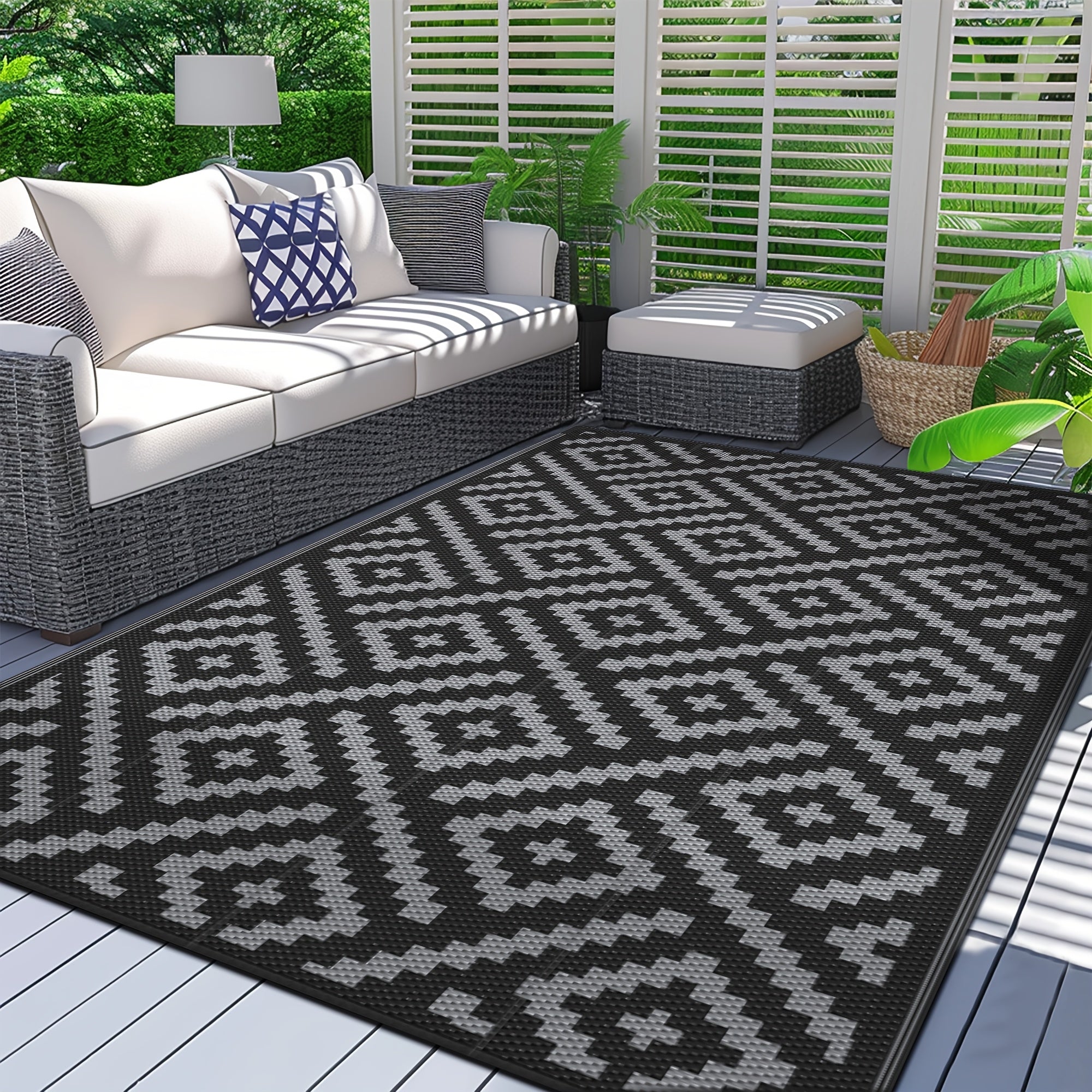 outdoor mat reversible plastic straw camping mat patio deck