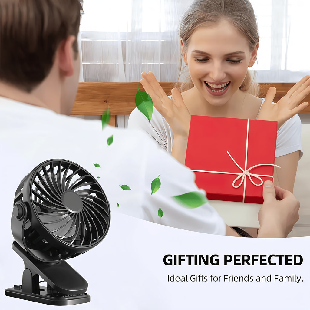 portable clip fan rechargeable usb desk fan type c charging