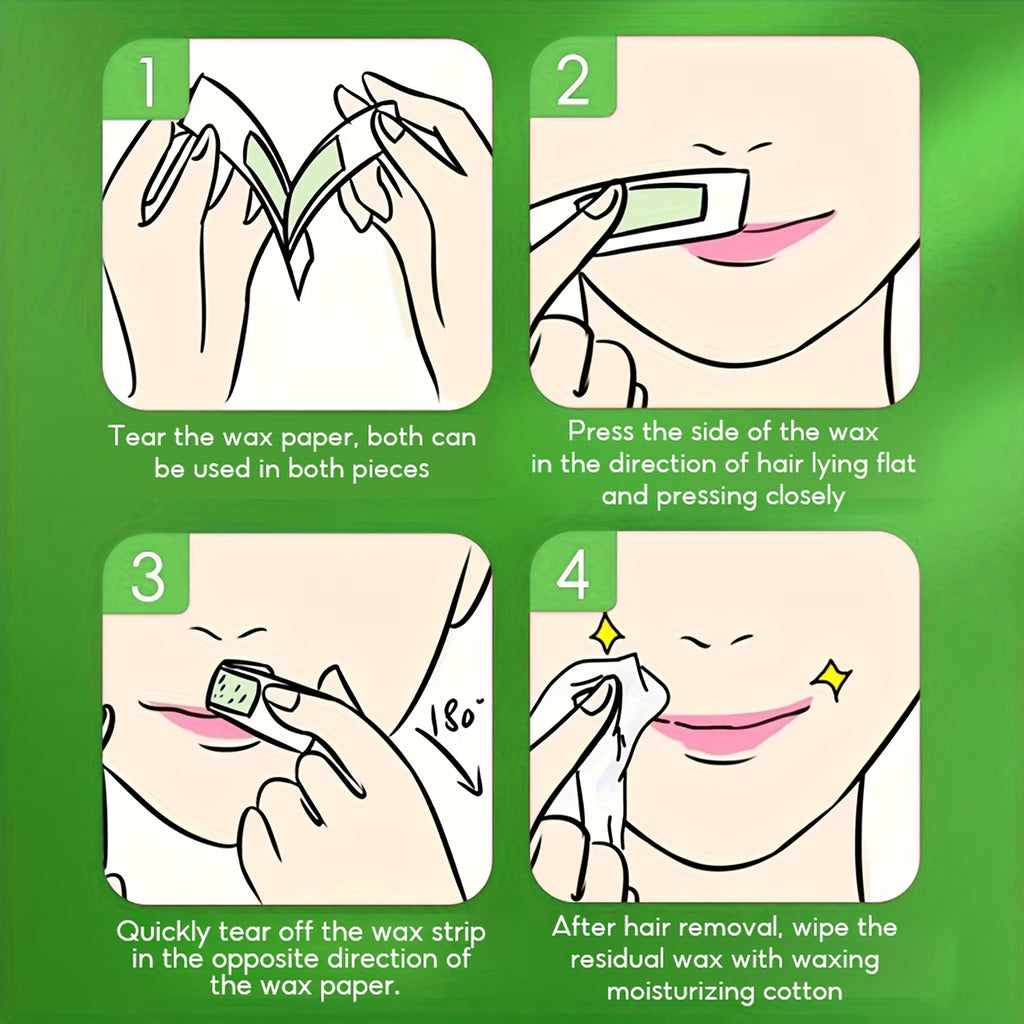 40pcs aloe vera lip hair removal wax strips suitable