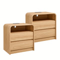 25 tall modern nightstand charging station wood bedside