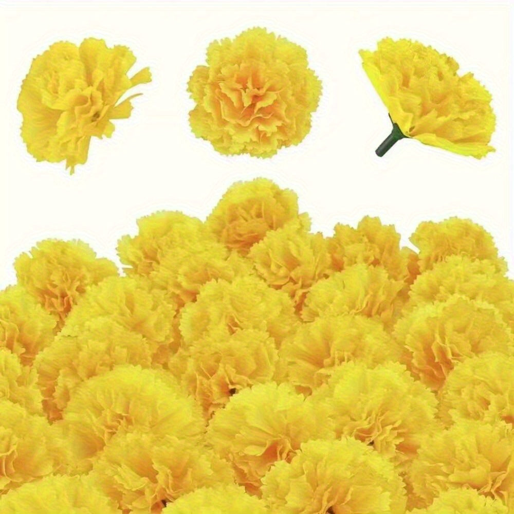 5 17 34pcs realistic marigold flowers heads vibrant orange