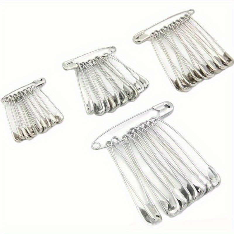 a pack 50 assorted sizes safety pins galvanized metal