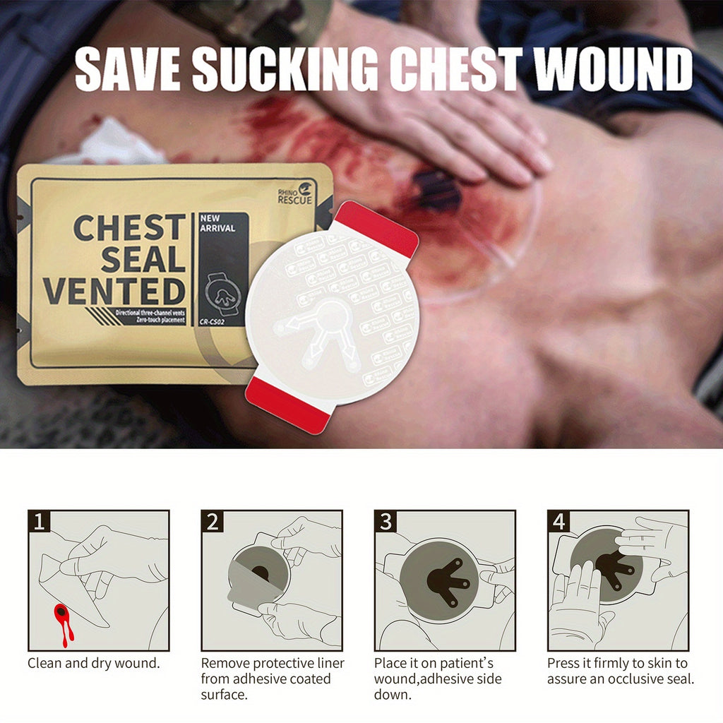 rescue emergency trauma dressing non vented chest seal