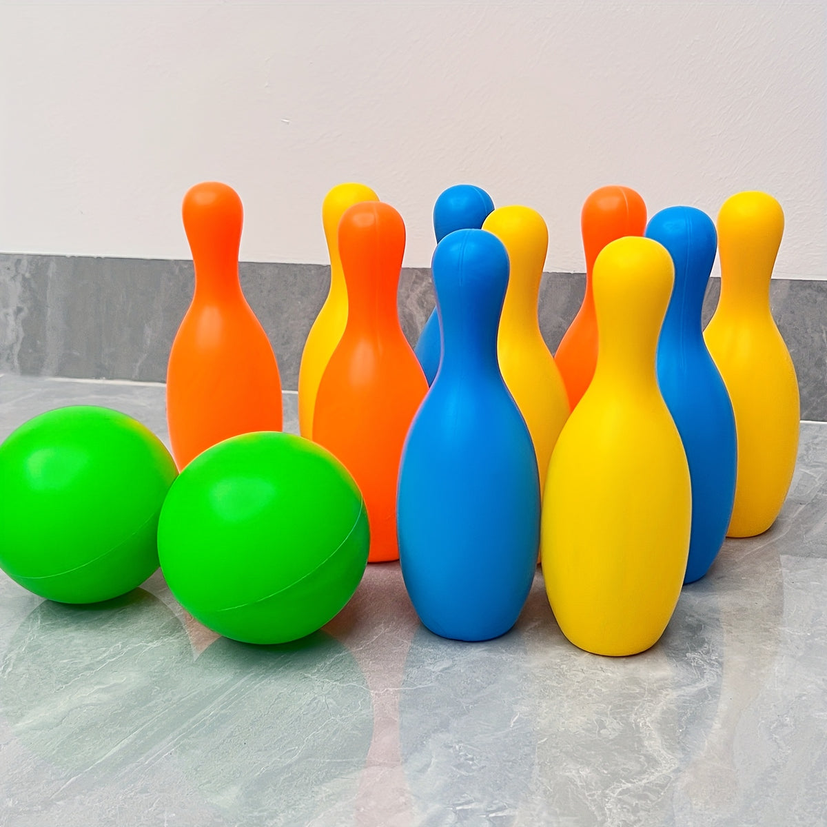 large bowling toy set 10 bottles 2 balls sports toy set