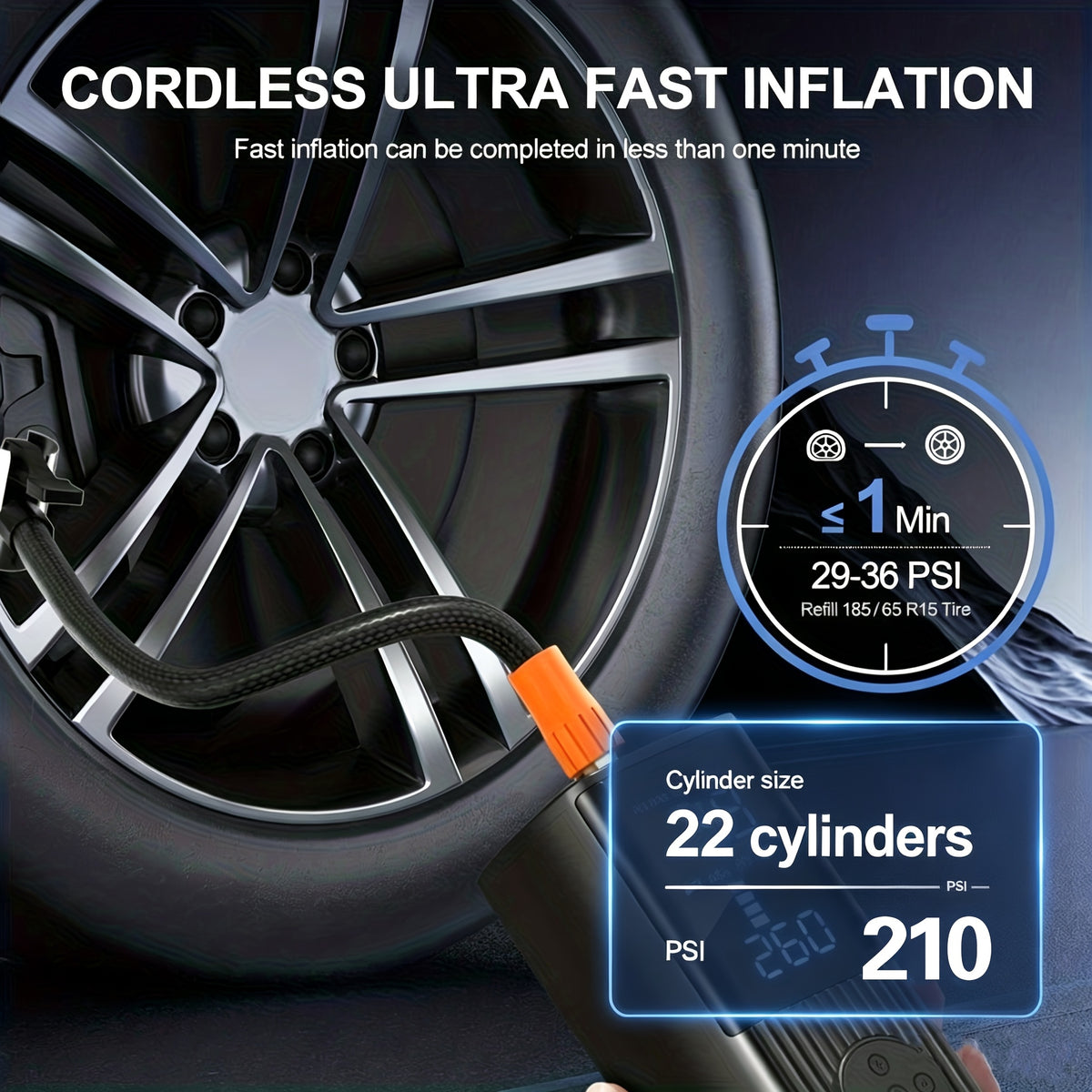 portable tire inflator digital pressure gauge car tire pump