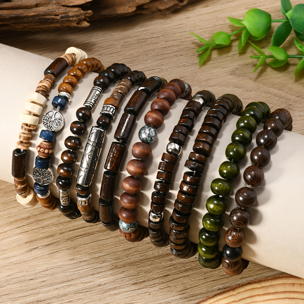 10pcs mens beaded bohemian style stackable jewelry temu