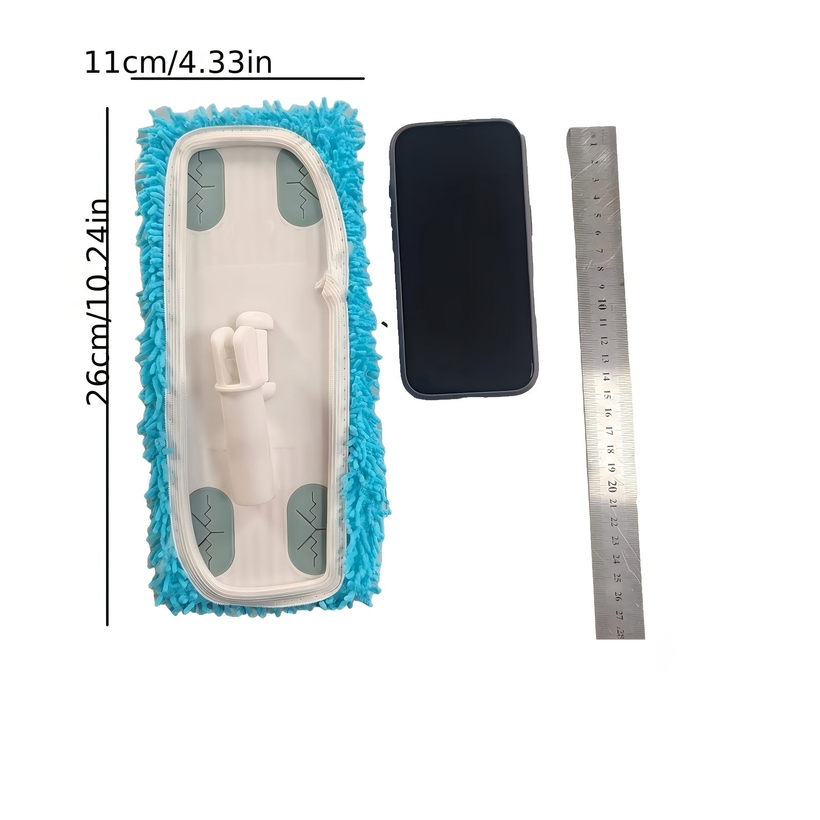 3 pack blue heavy duty reusable flat mop replacement heads 7
