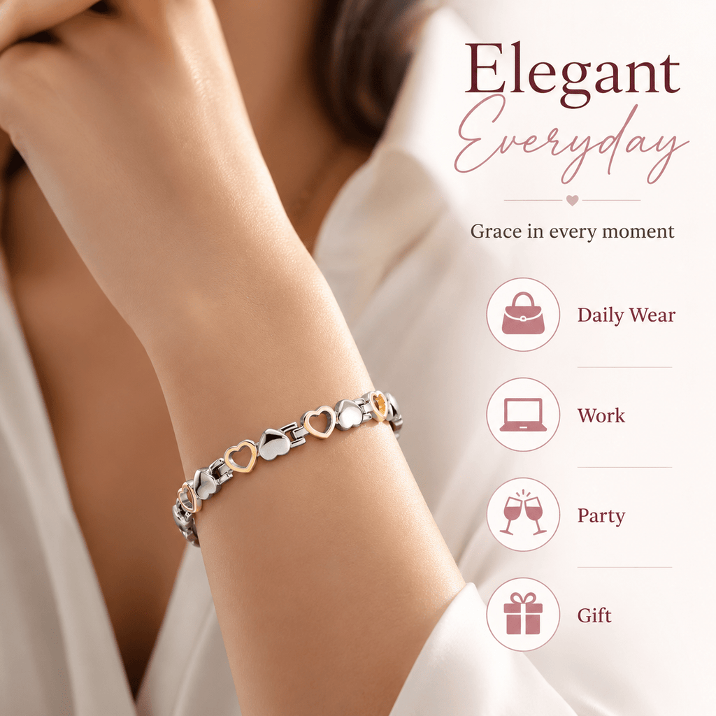 pure copper bracelet women two tone silver golden