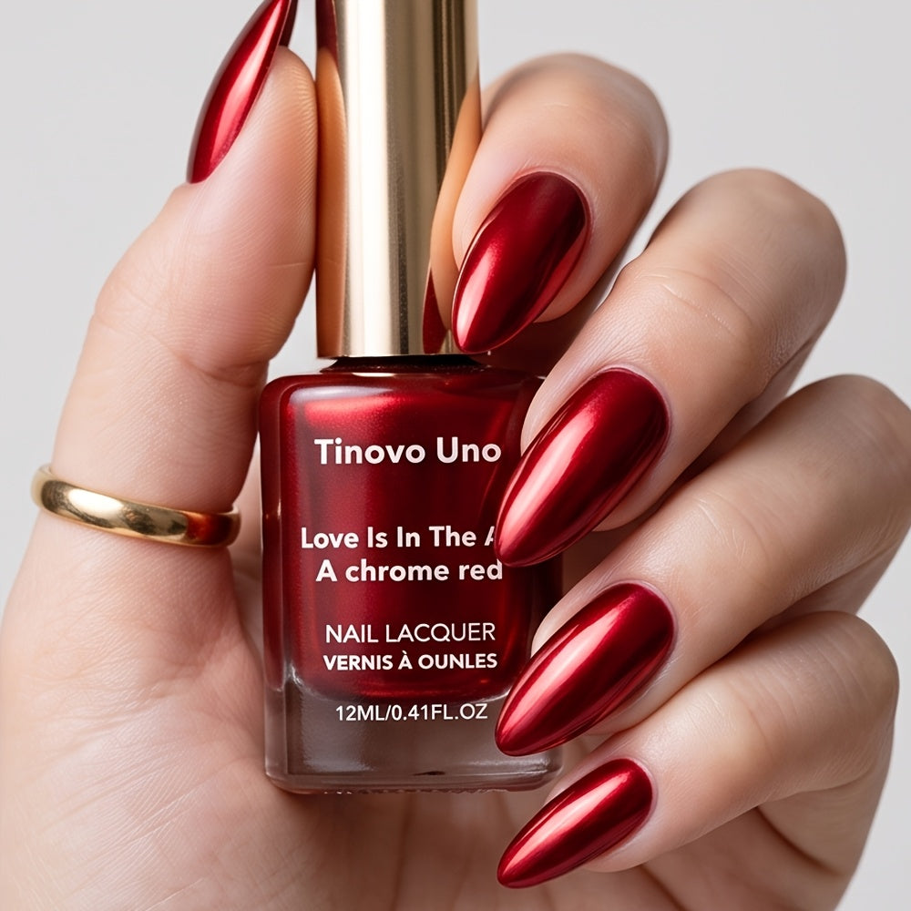 tinovo   metallic burgundy nail polish 12ml natural quick