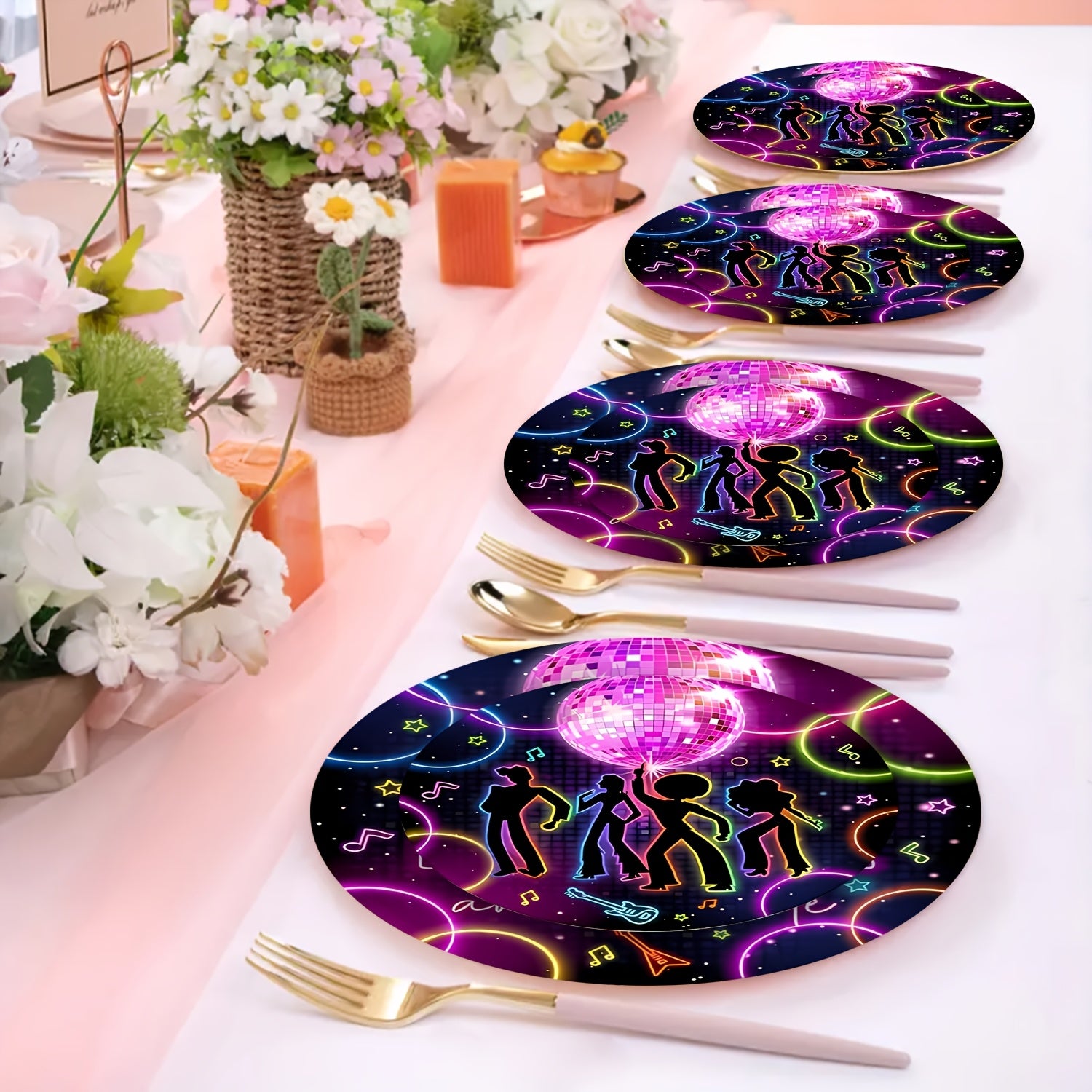 120pcs pcs retro disco party tableware set suitable 20