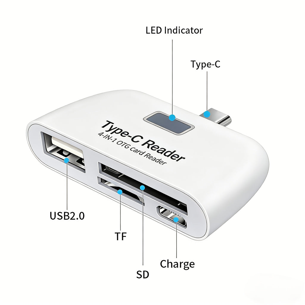 otg card reader usb c 4 in 1 sd tf reader writer portable