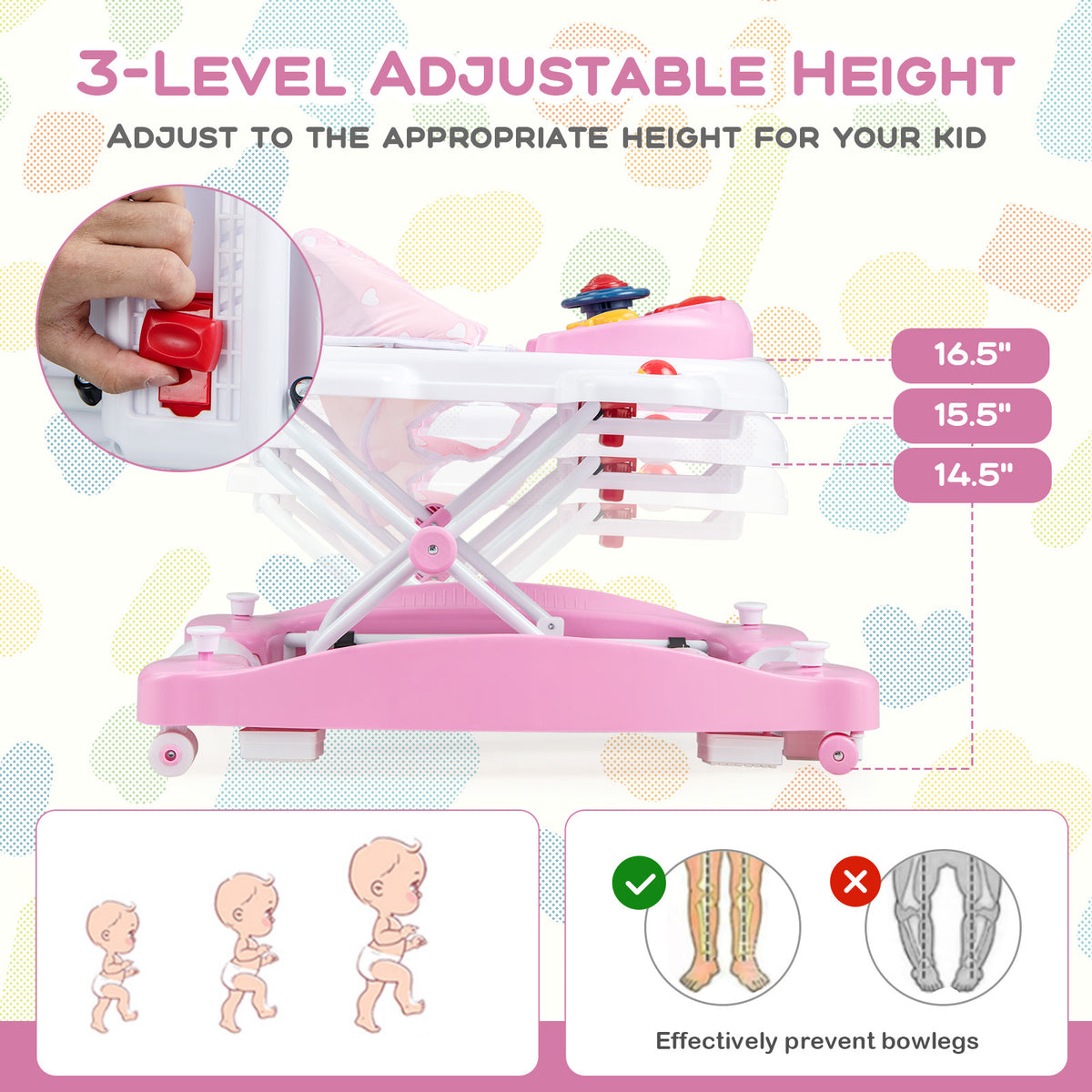 6 in 1 foldable baby activity center rocker push walker