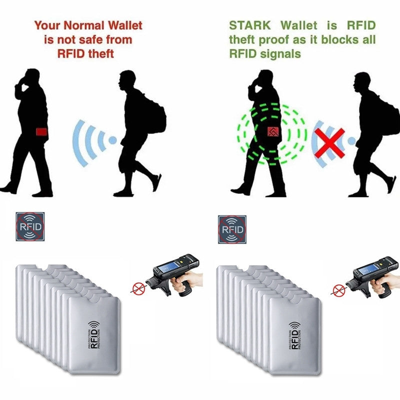 2pcs set 1 card holder 1 rfid blocking card sleeve suitable