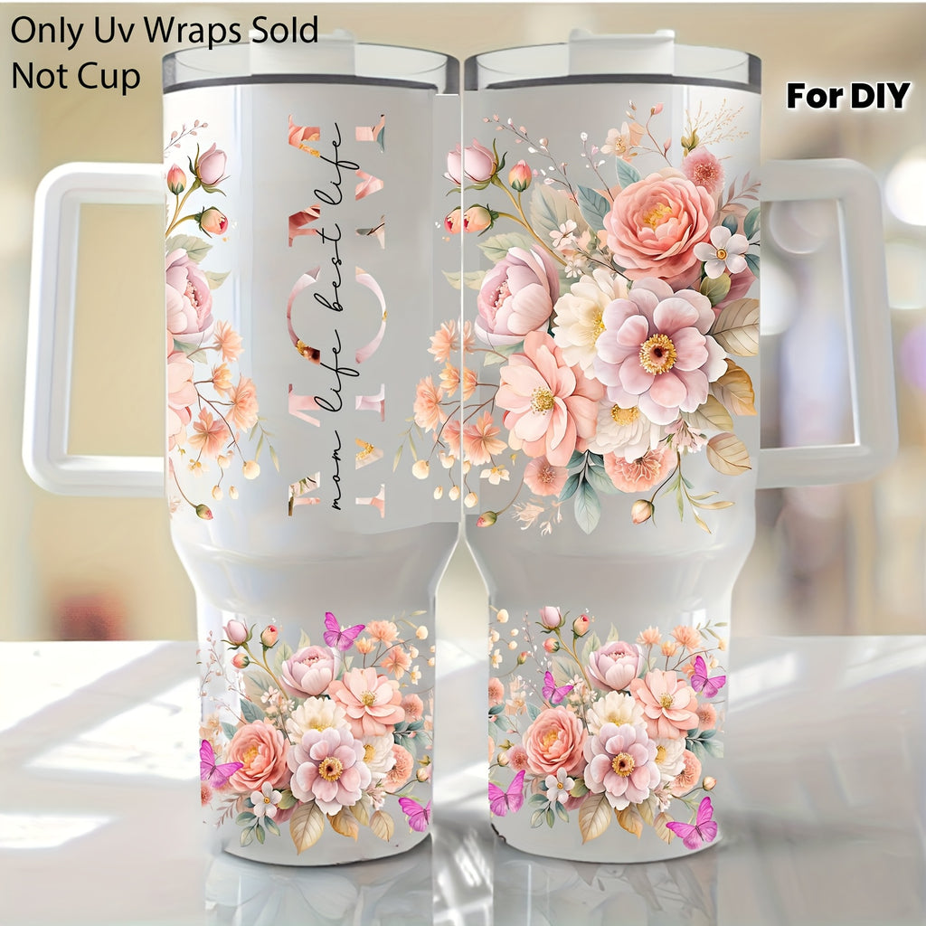 2pcs floral themed mom life transfer 40oz   glasses