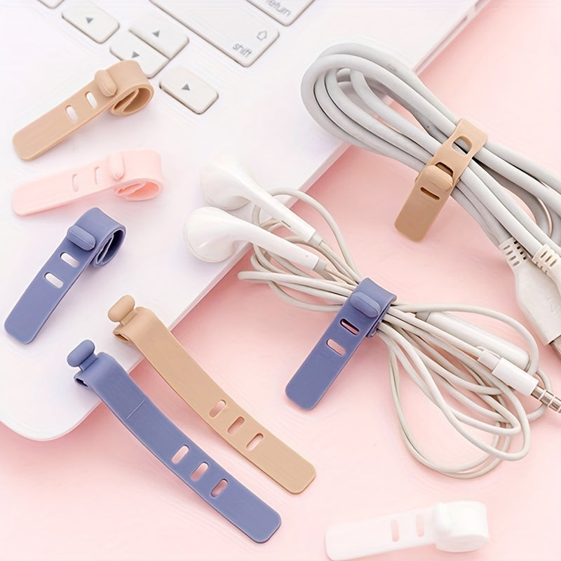 20pcs reusable silicone cable organizer ties high