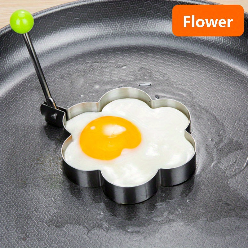 4pcs stainless steel egg mold set   flower round