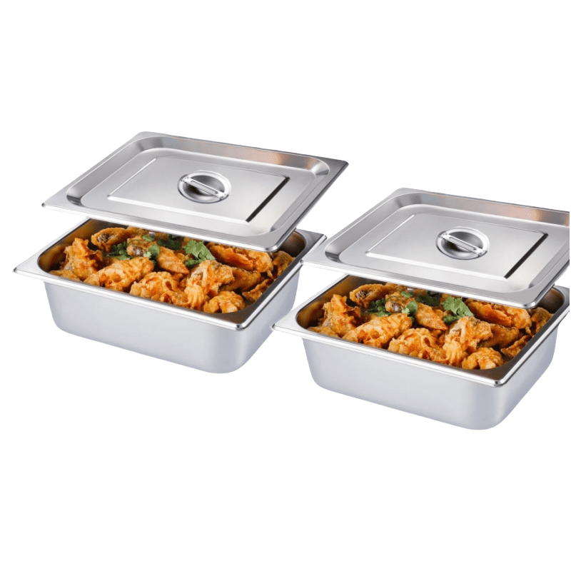4pcs stainless steel serving bowls lids commercial self