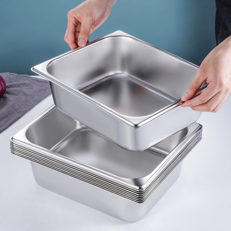 4pcs stainless steel serving bowls lids commercial self