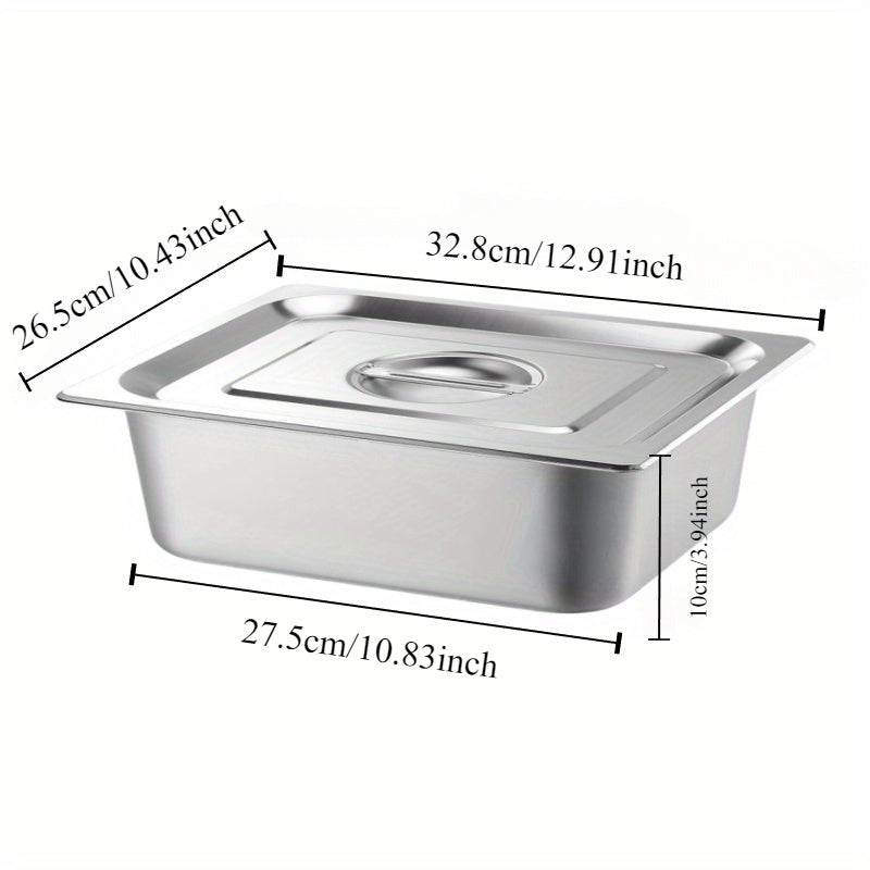 4pcs stainless steel serving bowls lids commercial self