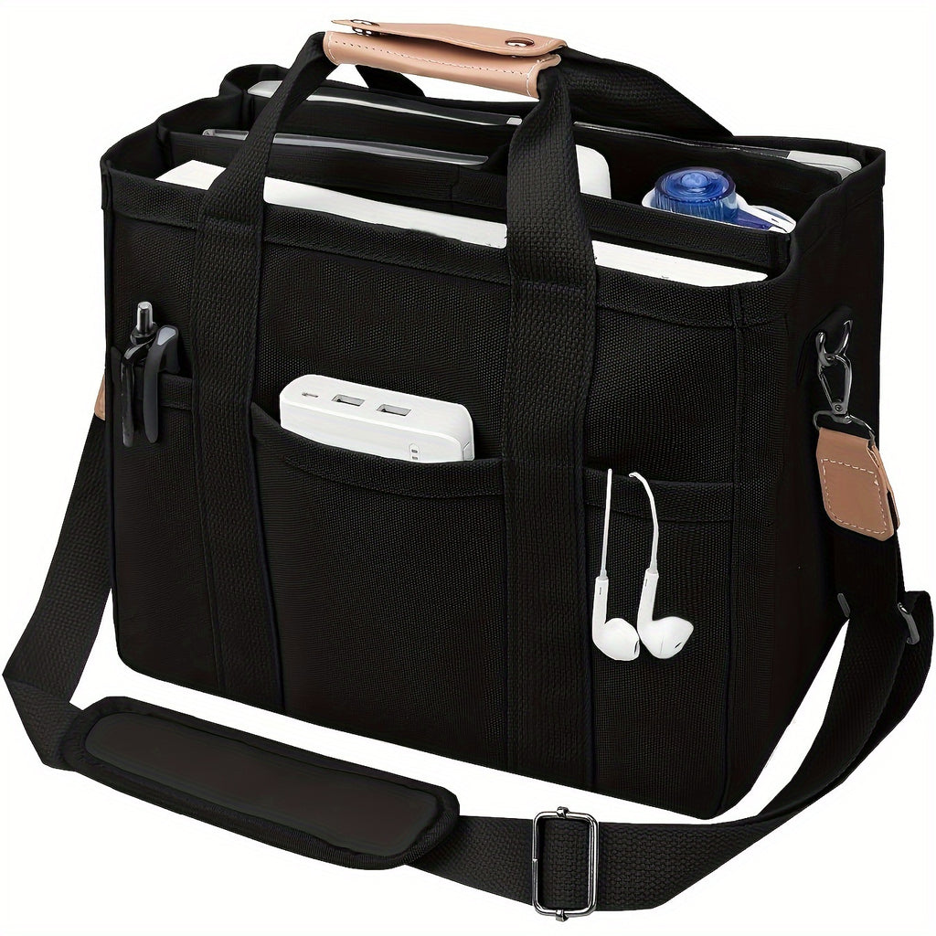 large capacity multi pocket shoulder bag compartments