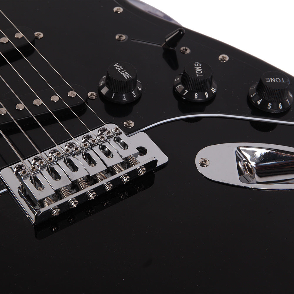 ast stylish electric guitar kit black pickguard black