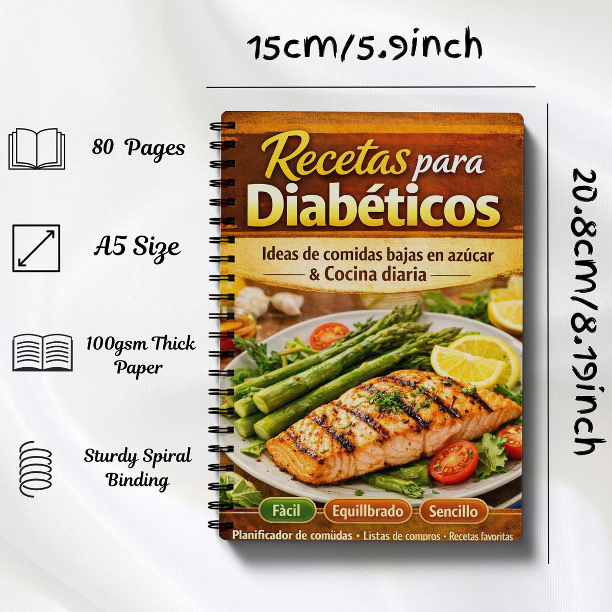 diabetes   spiral binding food record book