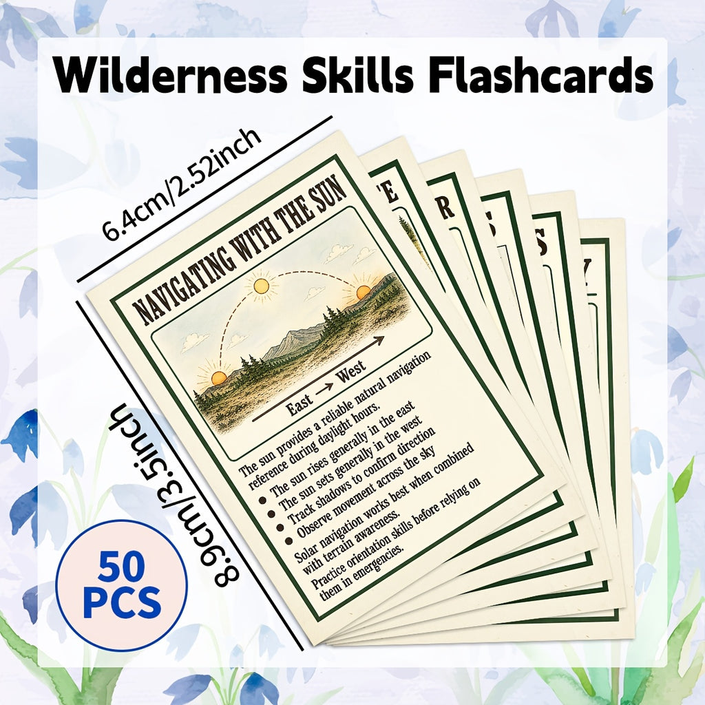 50pcs wilderness survival skill postcards vintage outdoor