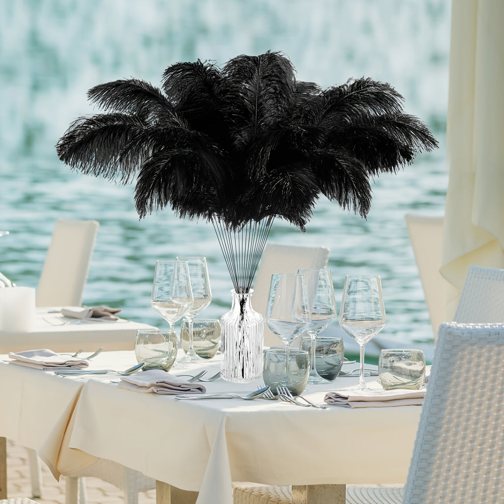 25pcs bulk ostrich feathers tape sticks suitable vase