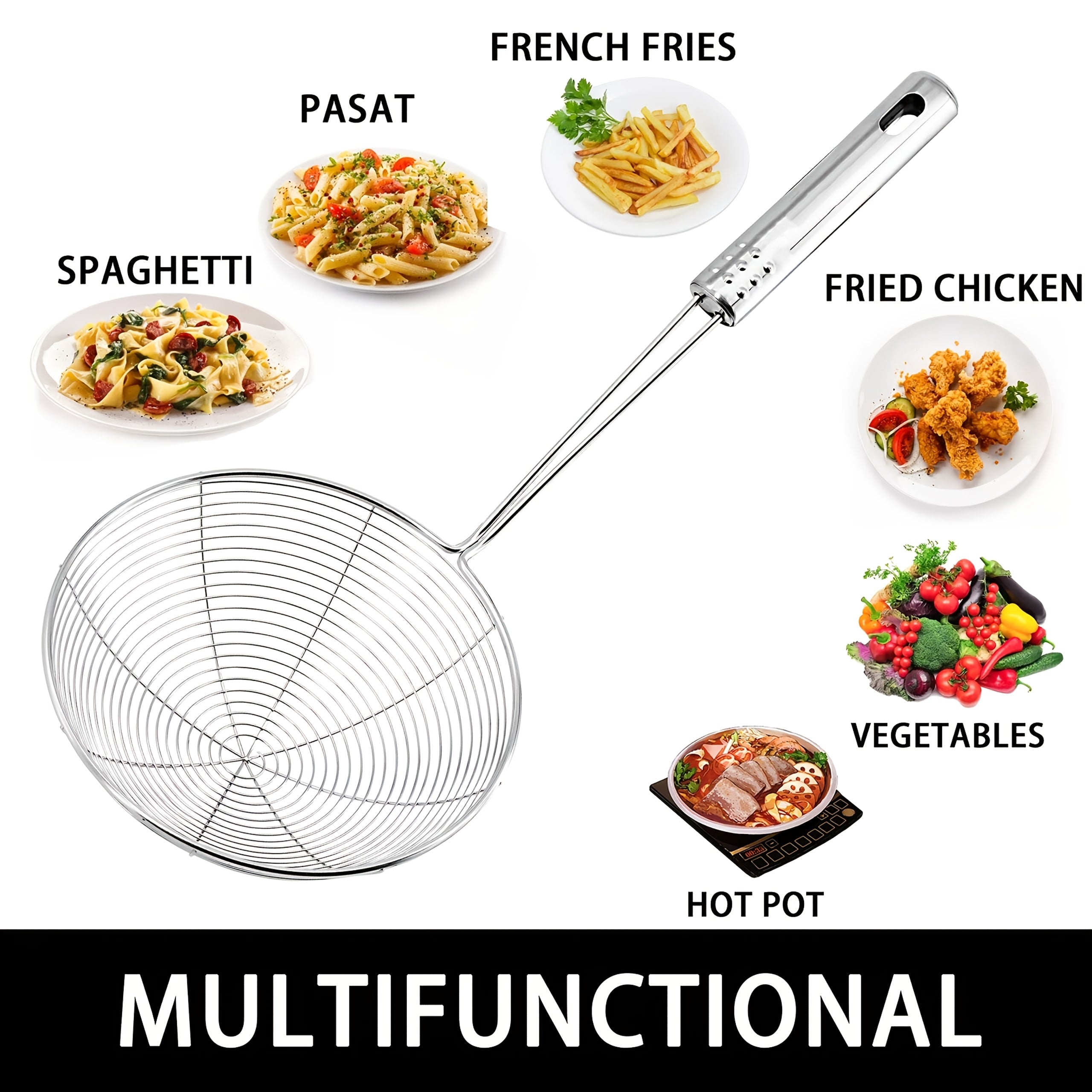 3pcs   strainer set strainer spoon stainless steel wire