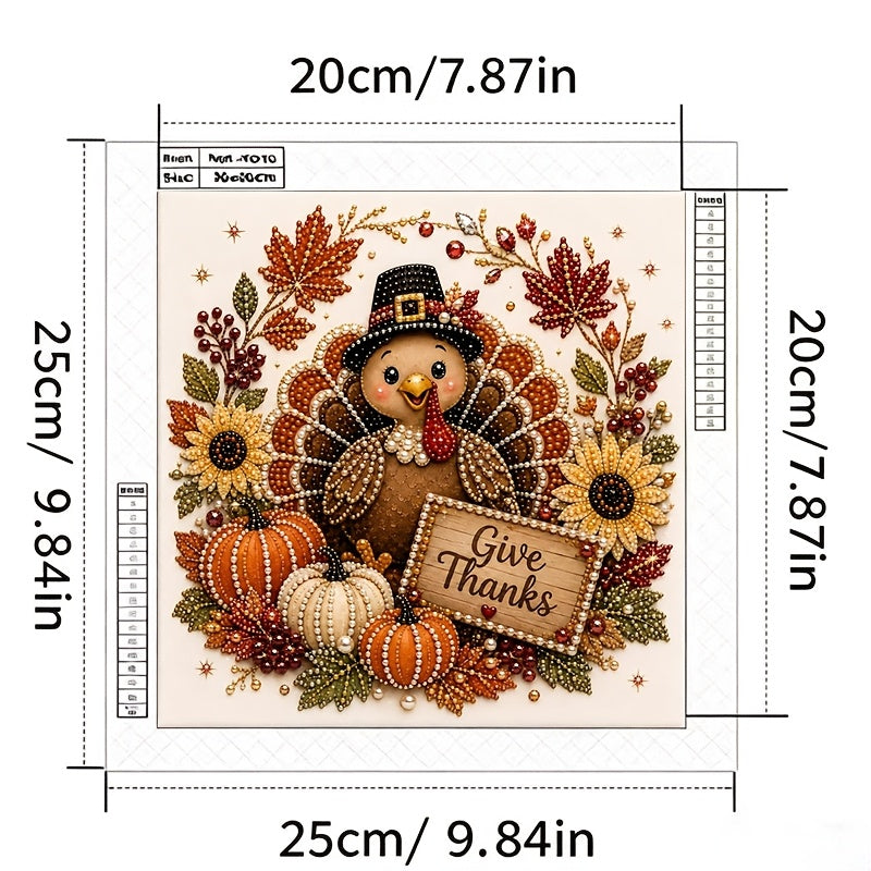new diy colorful diamond painting kit thanksgiving turkey