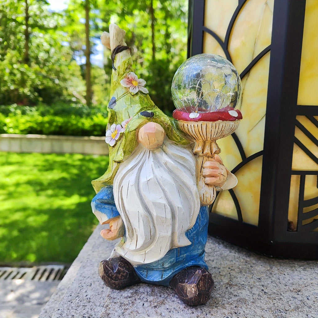 fairy garden decor gnome statue   light resin