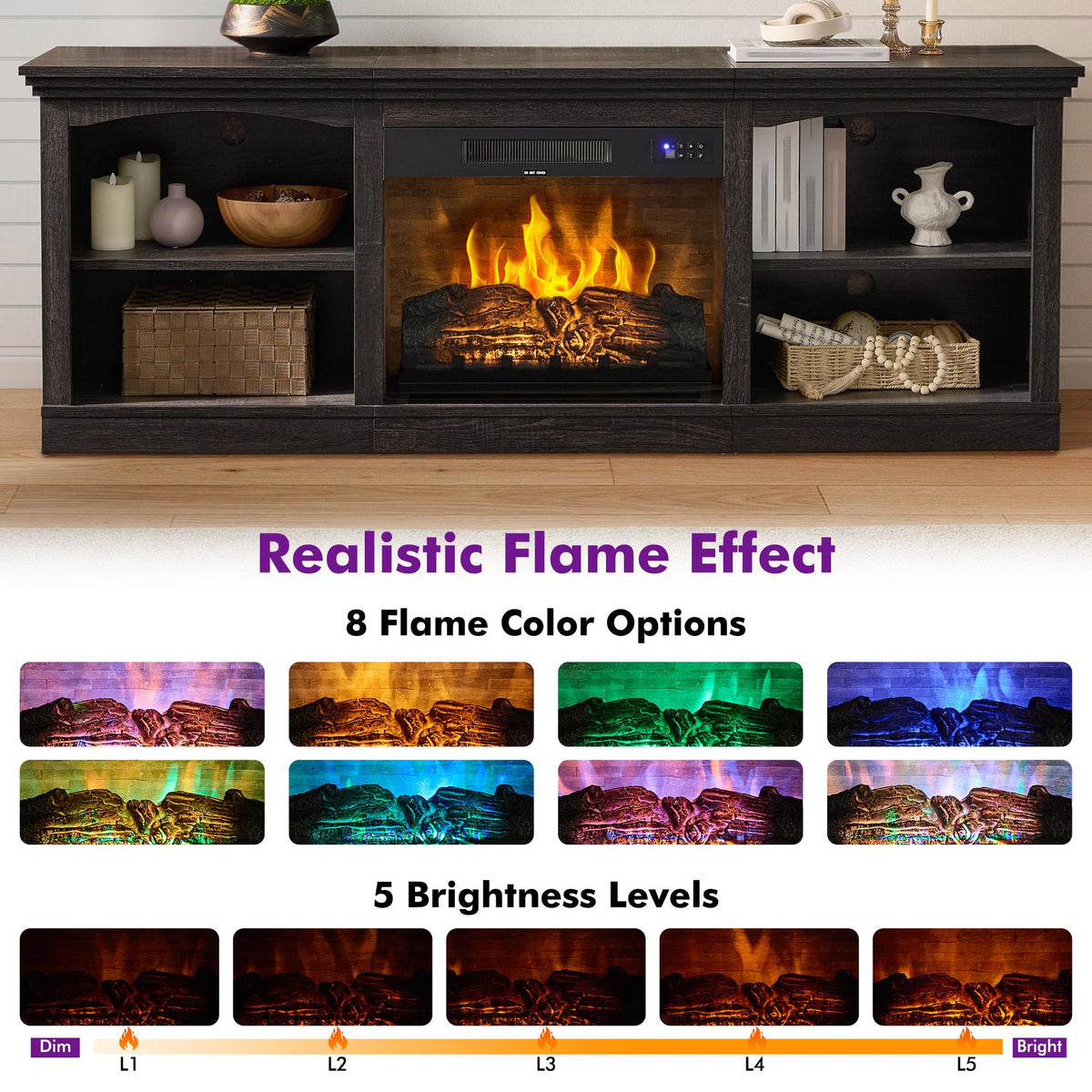 farmhouse tv stand 23 electric fireplace entertainment