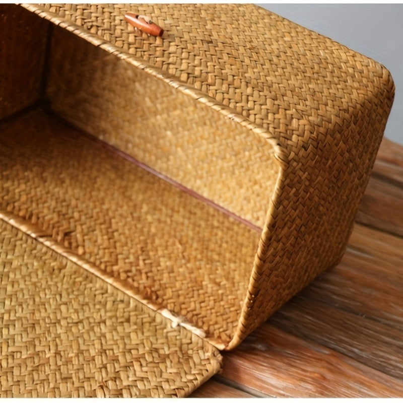 hand   home woven storage blue storage box shelf