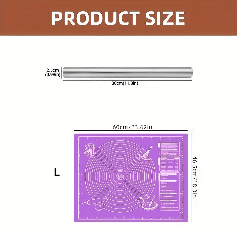 2pcs set extra large kneading mat measurement guide 60x46