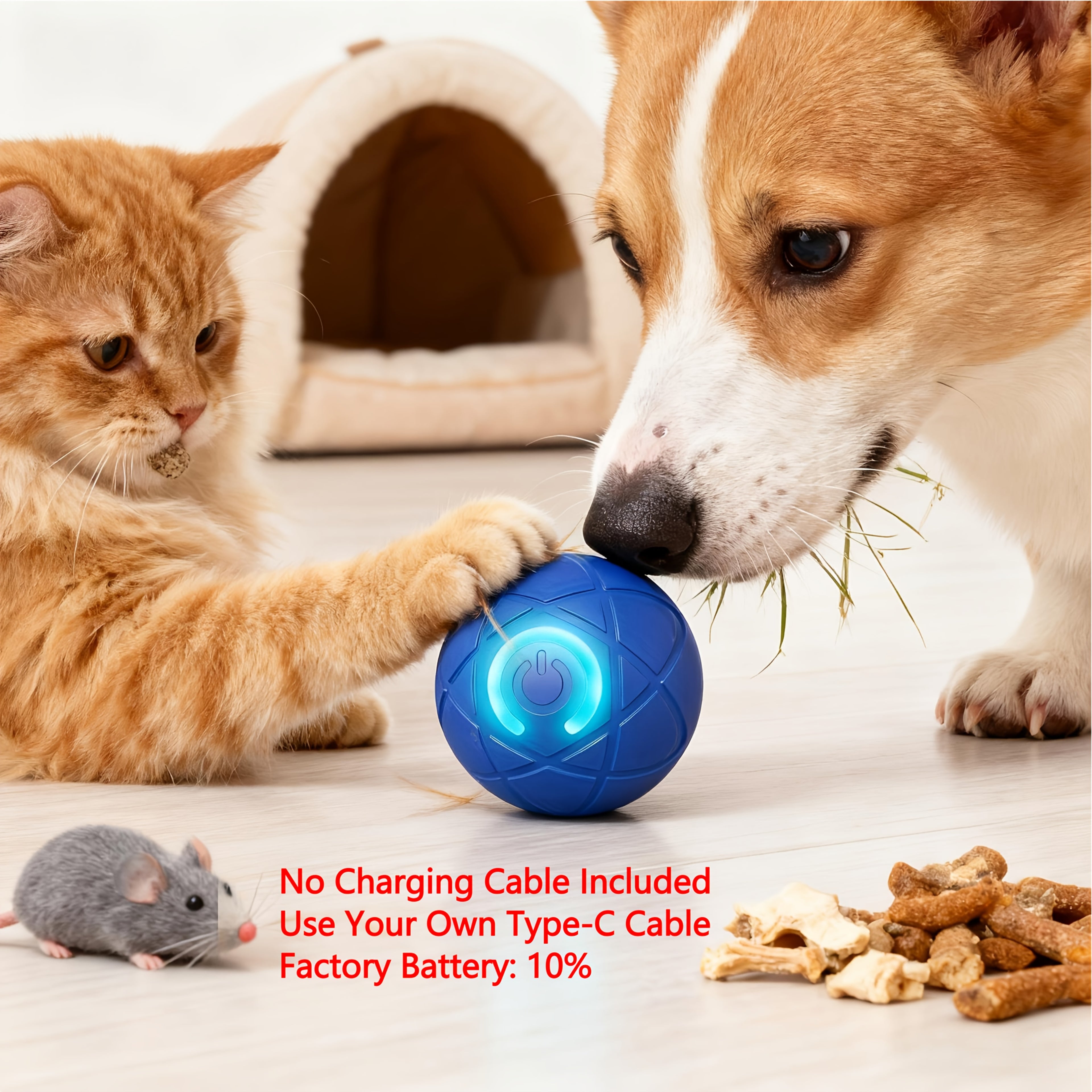 interactive bouncing dog toy ball gravity activated active