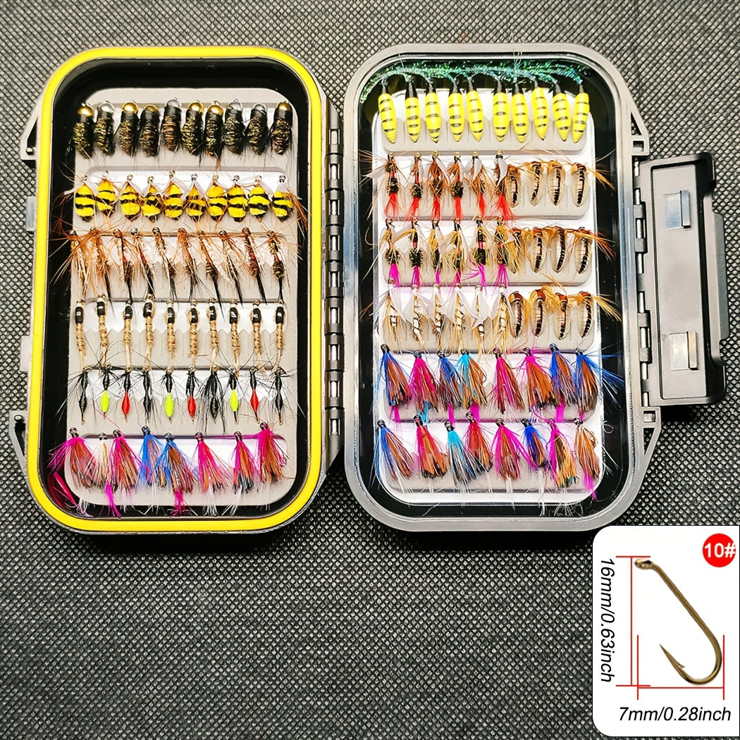 114pcs fly set plastic   assortment nymph