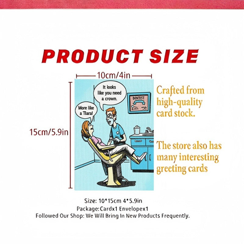 1pc funny dental humor greeting card cartoon comic style