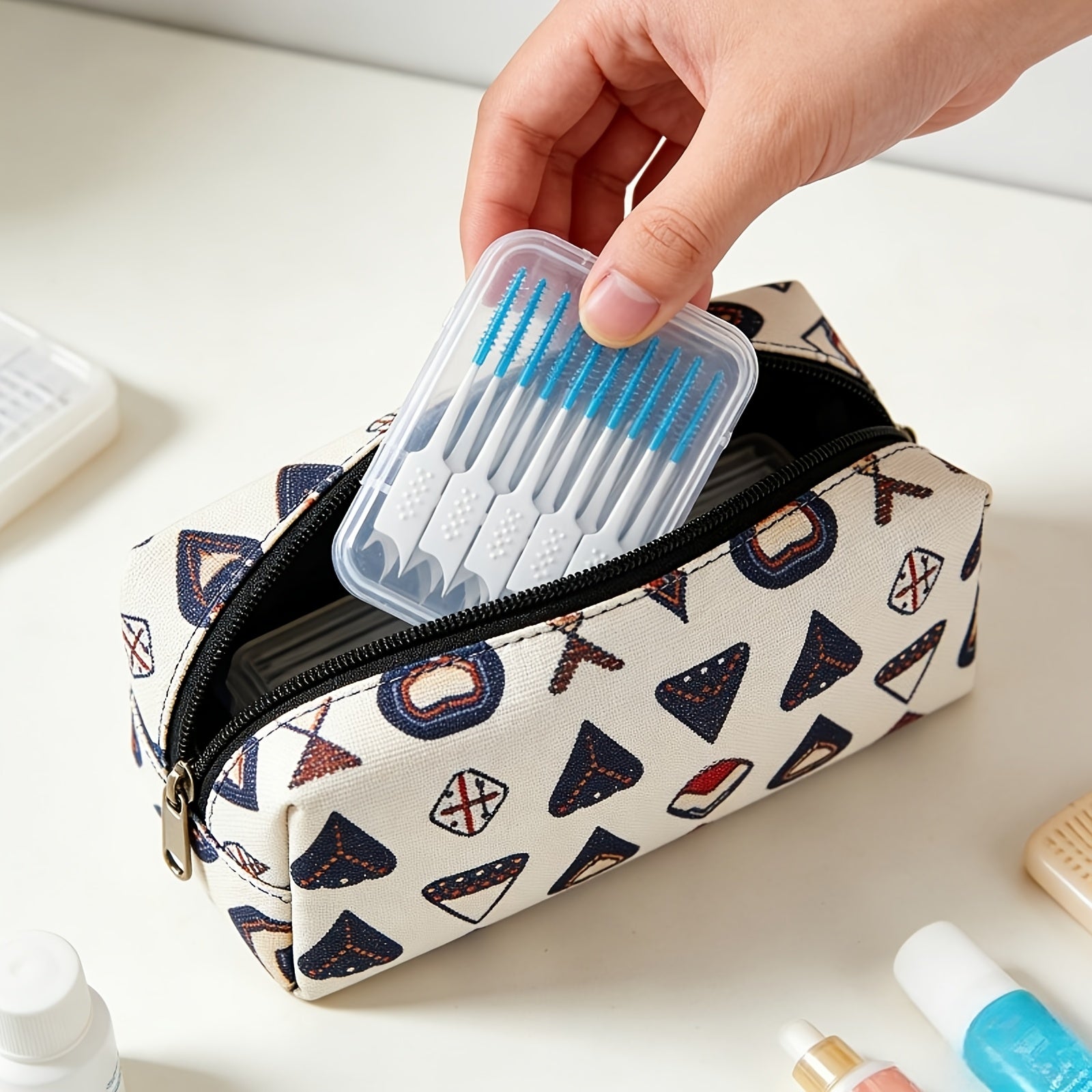 100 packs stylish   mini floss brush mint floss stick