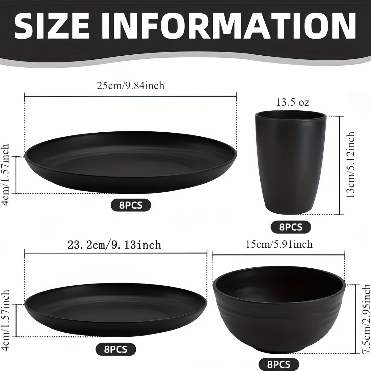 32 16pcs wheat straw large size dinnerware set service 8 4