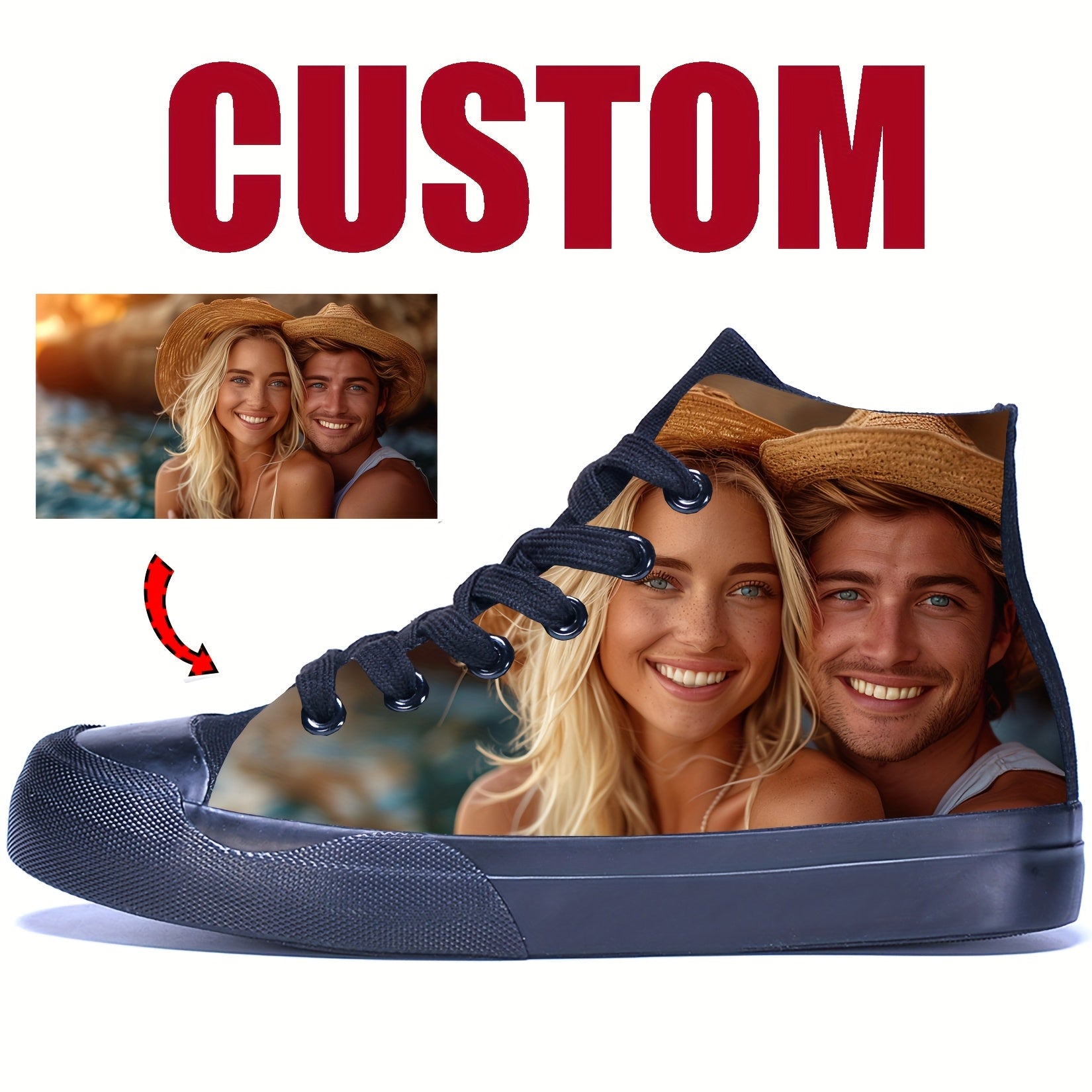 custom photo image text name white low top white high top