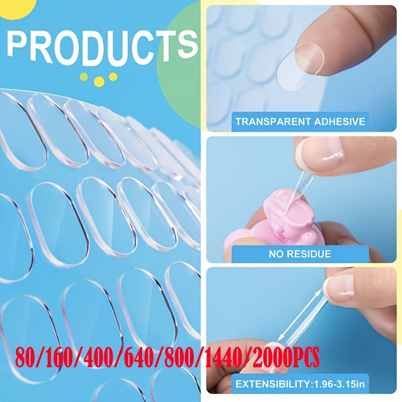 80 160 400 640 800 1440 2000pcs removable clear double sided