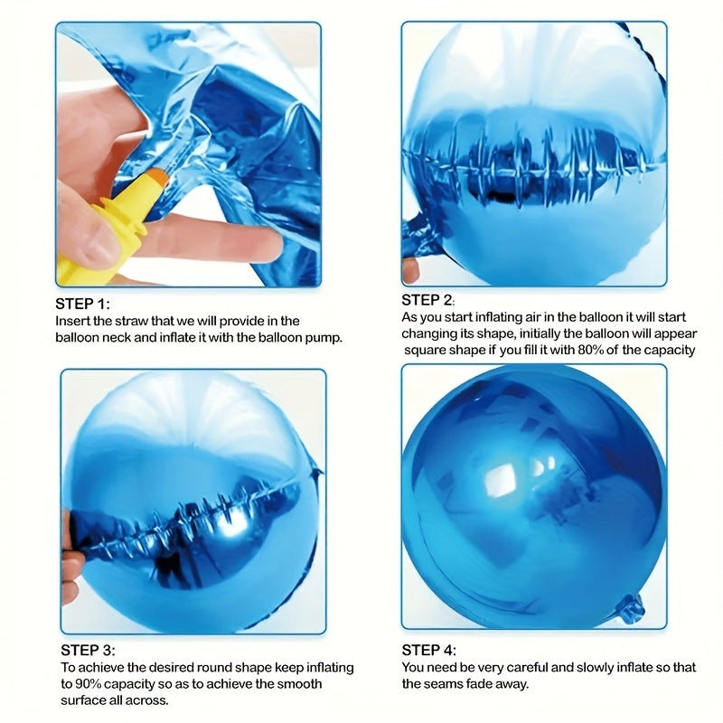 5pcs blue inflatable mirror ball set 2pcs 10 inch 2pcs 15